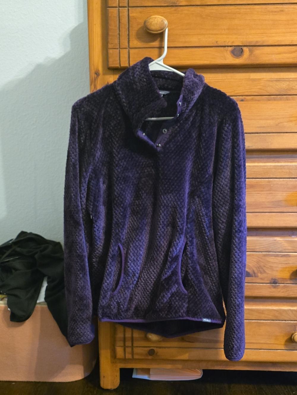 Eddie Bauer Deep Purple Plush Quarter Zip